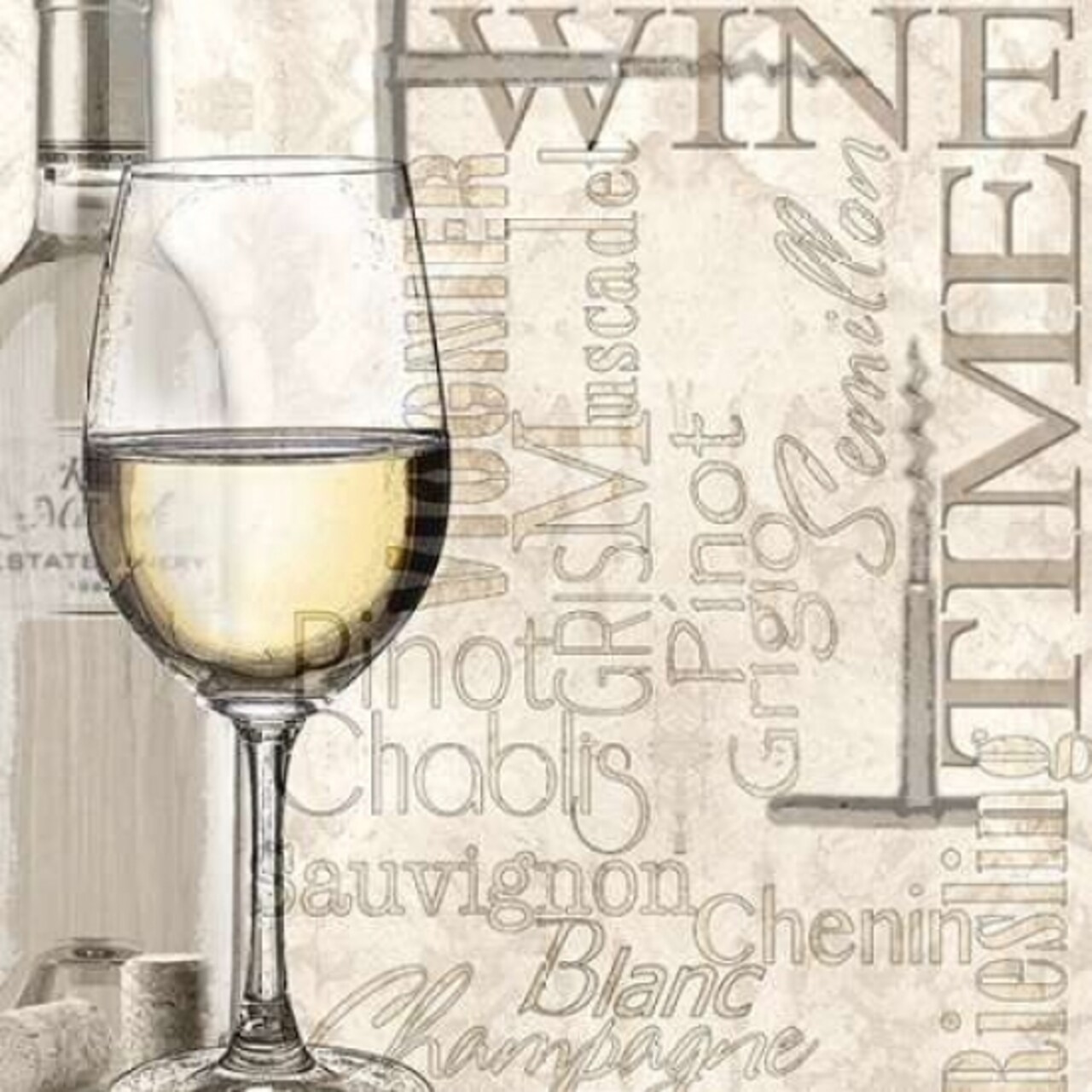 Time for Wine - White Poster Print by Lisa Wolk - Item # VARPDXLI1961